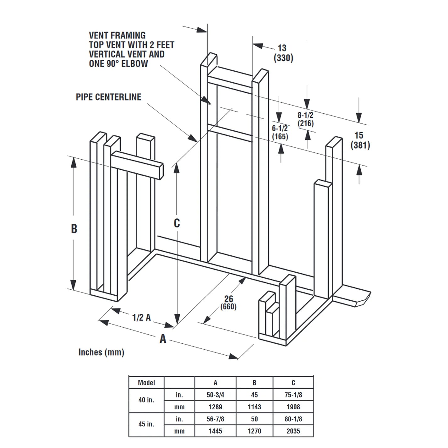 Superior 45 Inch Direct Vent Traditional Gas Fireplace - DRT6345