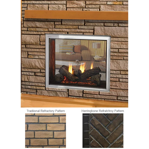 Majestic Fortress 36 Indoor/Outdoor See-Through Gas Fireplace - ODFORTG-36