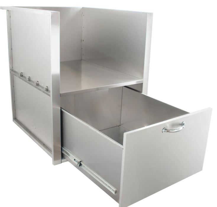 Blaze Built-In 34-Inch Kamado Sleeve With Drawer - BLZ-KMDO-SLV-LT