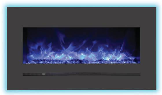 Sierra Flame Electric Fireplace 34" Wall Mount / Flush Mount with Steel Surround (WM-FML-34-4023-STL) 628451612551
