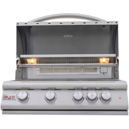 Blaze 32 4-Burner Marine Grade LTE+ Grill w/ Lift-Assist Hood & Rear Infrared Burner - BLZ-4LTE3MG