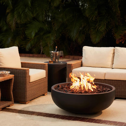 Blaze 38-Inch Round Concrete Natural Gas Fire Bowl in Phantom BLZ-38-FBOWL-NG