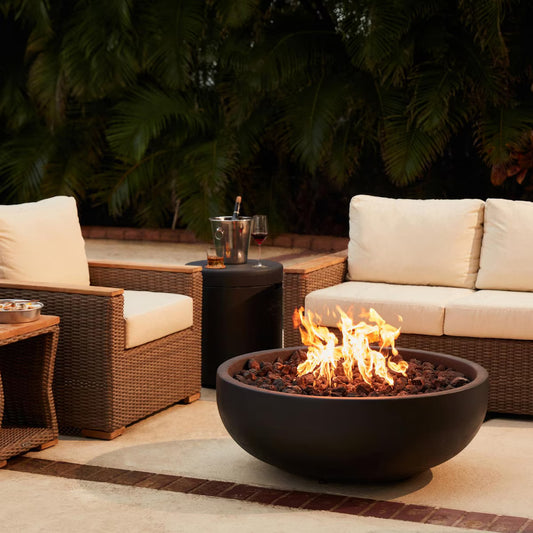 Blaze 38-Inch Round Concrete Natural Gas Fire Bowl in Phantom BLZ-38-FBOWL-NG