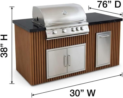 Blaze Luxury Living 6' Galley Bar Island w/ Granite Overhang BLZ-LL6-GALLEY