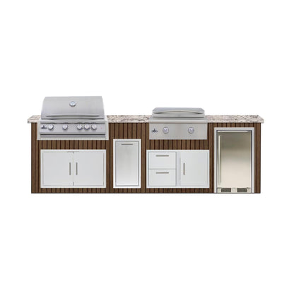 Blaze Luxury Living 10' Galley Bar Island w/ Granite Overhang AD32 x2, DRW3 BLZ-LL10-GALLEY