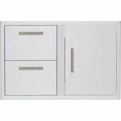 Blaze 32-Inch Access Door & Stainless Steel Double Drawer Combo -BLZ-DDC-R-LTSC