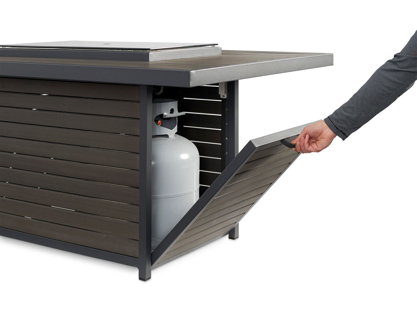 The Outdoor GreatRoom Brooks Rectangular Gas Fire Pit Table - BRK-1224-19-K