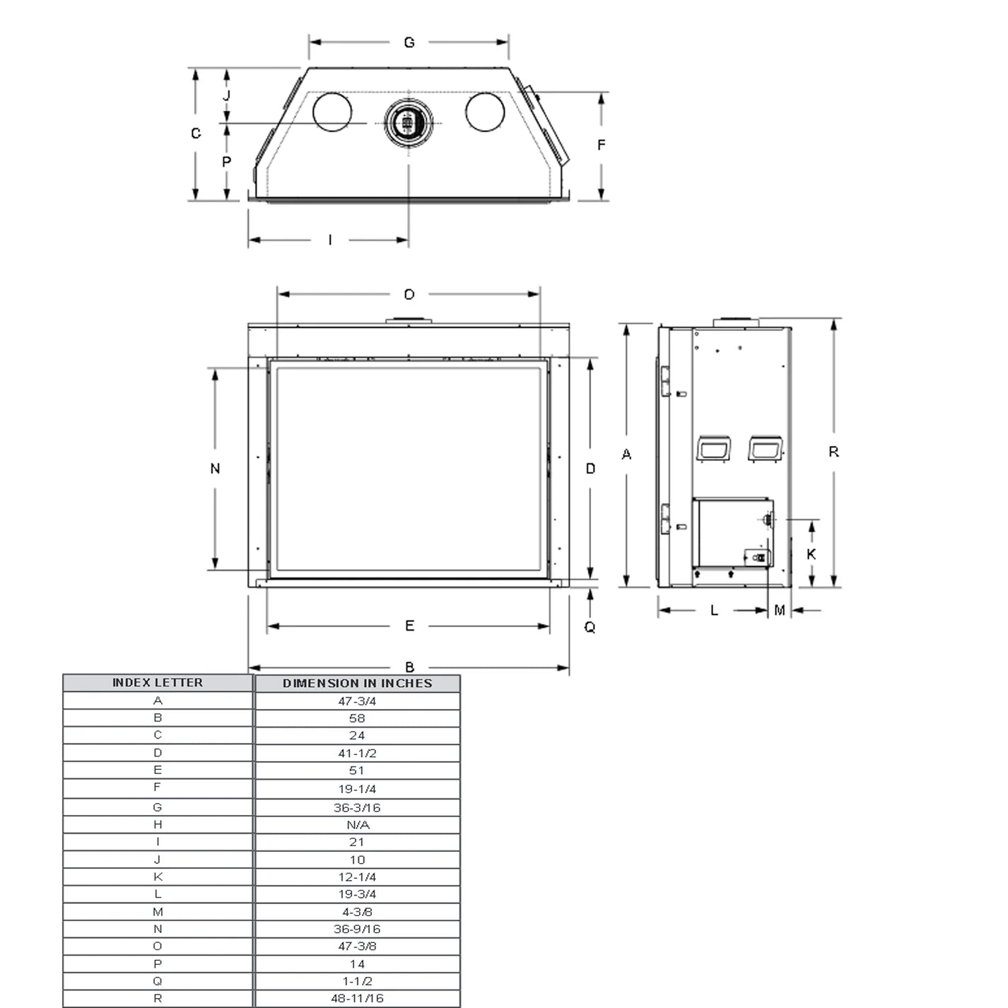 Empire Rushmore 50 Inch Clean Face Direct Vent Gas Fireplace - DVCT50CBP