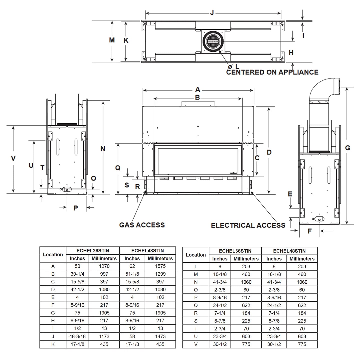 Majestic Echelon II 48 See Through Linear Direct Vent Gas Fireplace - ECHEL48STIN-C
