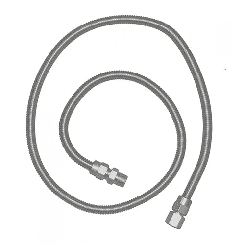 Le Griddle S.S. Flex Hose 36 - 3/8" Female Flares with Adapters - Case Pack 1 SSFLEX6436