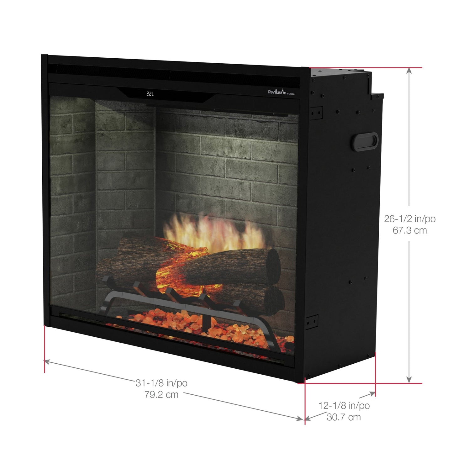 Dimplex Revillusion 30" Built-In Firebox – Neutral Brick REV30-NB