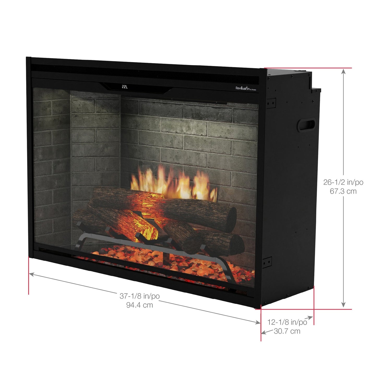 Dimplex Revillusion 36" Built-In Electric Firebox – Neutral Brick REV36-NB