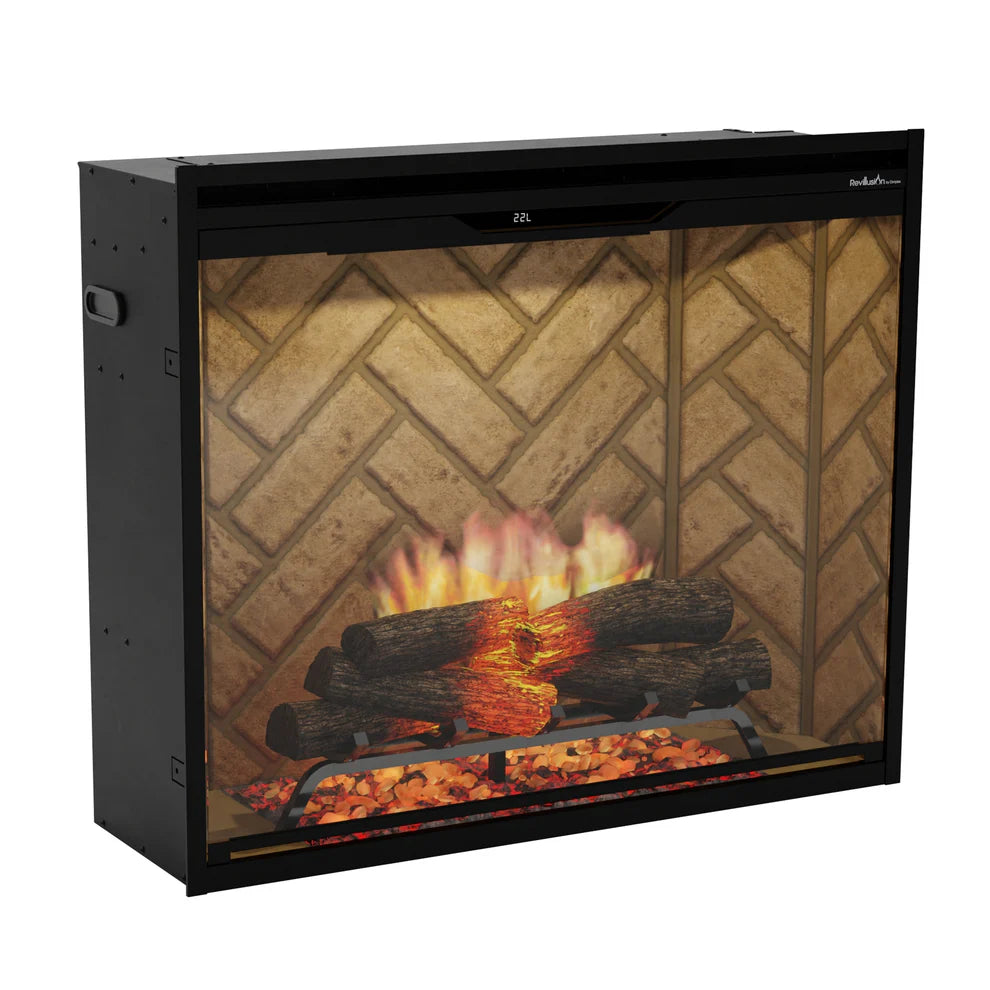 Dimplex Revillusion 36" Portrait Built-In Electric Firebox – Herringbone REV36P-HB