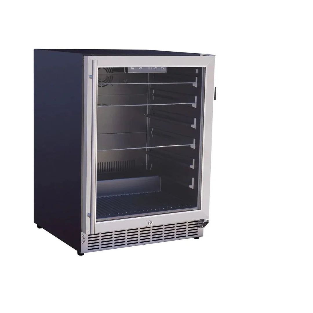 24" Outdoor Rated Refrigerator with Glass Door and Glass Shelves (5.1c) RFR-24G
