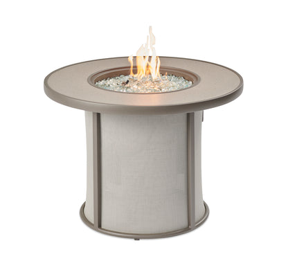 The Outdoor GreatRoom Company Stonefire 32-Inch Round Gas Fire Pit Table with 16-Inch Crystal Fire Burner - Ships As Propane With Conversion Fittings - Grey - SF-32-GRY-K