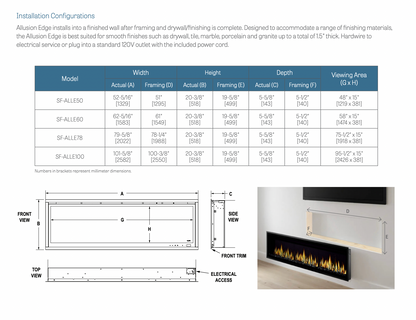 SimpliFire Allusion Edge Linear Electric Fireplace