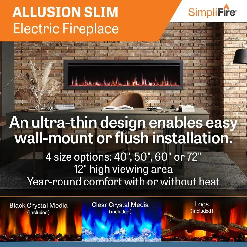 SimpliFire Allusion Slim Electric Fireplace