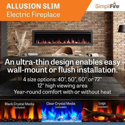 SimpliFire Allusion Slim Electric Fireplace