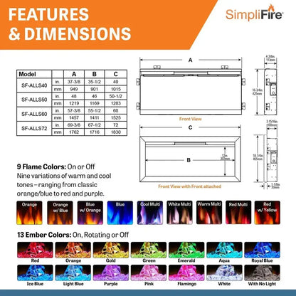 SimpliFire Allusion Slim Electric Fireplace