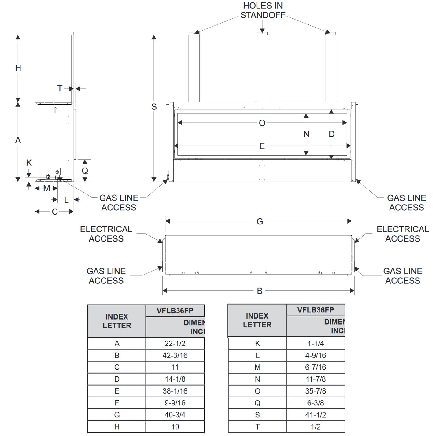 Empire Boulevard 36 Inch Linear Contemporary Vent Free MV Fireplace - VFLB36FP30