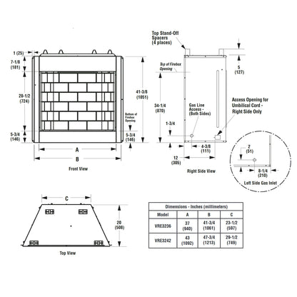 Superior 42 Inch Vent Free Outdoor Gas Fireplace - VRE3242