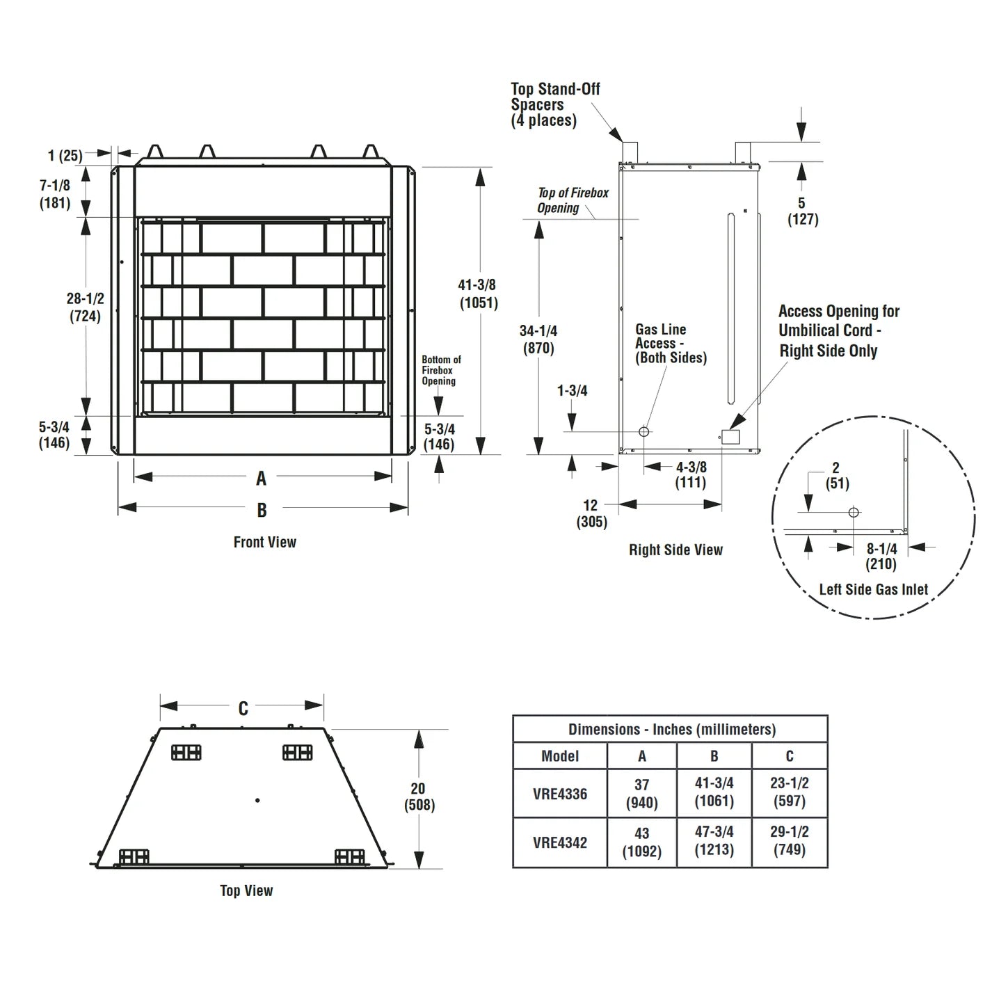 Superior 42 Inch Vent Free Outdoor Gas Fireplace - VRE4342