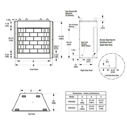 Superior 42 Inch Vent Free Outdoor Gas Fireplace - VRE4342