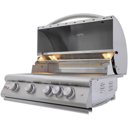 Blaze 32 4-Burner Marine Grade LTE+ Grill w/ Lift-Assist Hood & Rear Infrared Burner - BLZ-4LTE3MG