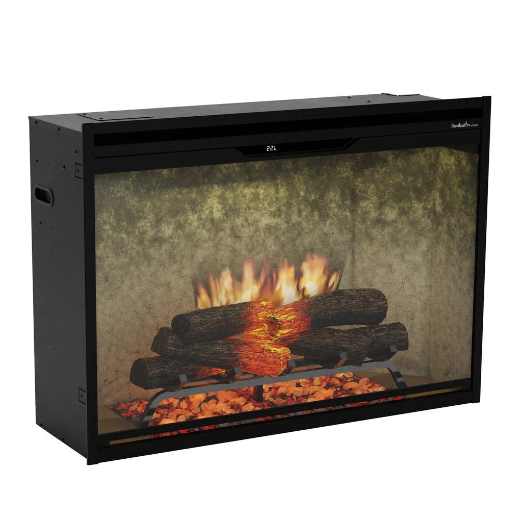 Dimplex Revillusion 36" Portrait Built-In Electric Firebox – Weathered Concrete REV36P-WC