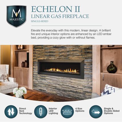 Majestic Echelon II 48 See Through Linear Direct Vent Gas Fireplace - ECHEL48STIN-C