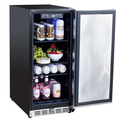 15" Outdoor Rated Refrigerator with Stainless Steel Door and Handle RFR-15S