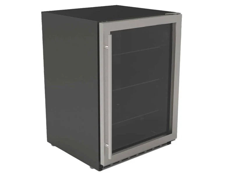 24" Outdoor Rated Refrigerator with Glass Door and Glass Shelves (5.1c) RFR-24G