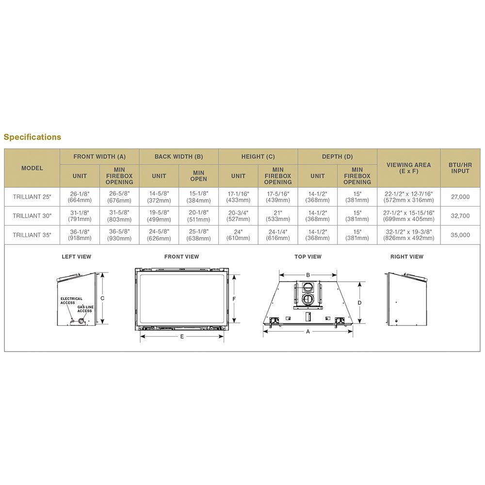 Majestic Trilliant 25" Direct Vent Gas Insert - TRILLIANT25