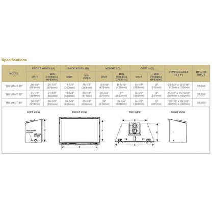 Majestic Trilliant 25" Direct Vent Gas Insert - TRILLIANT25