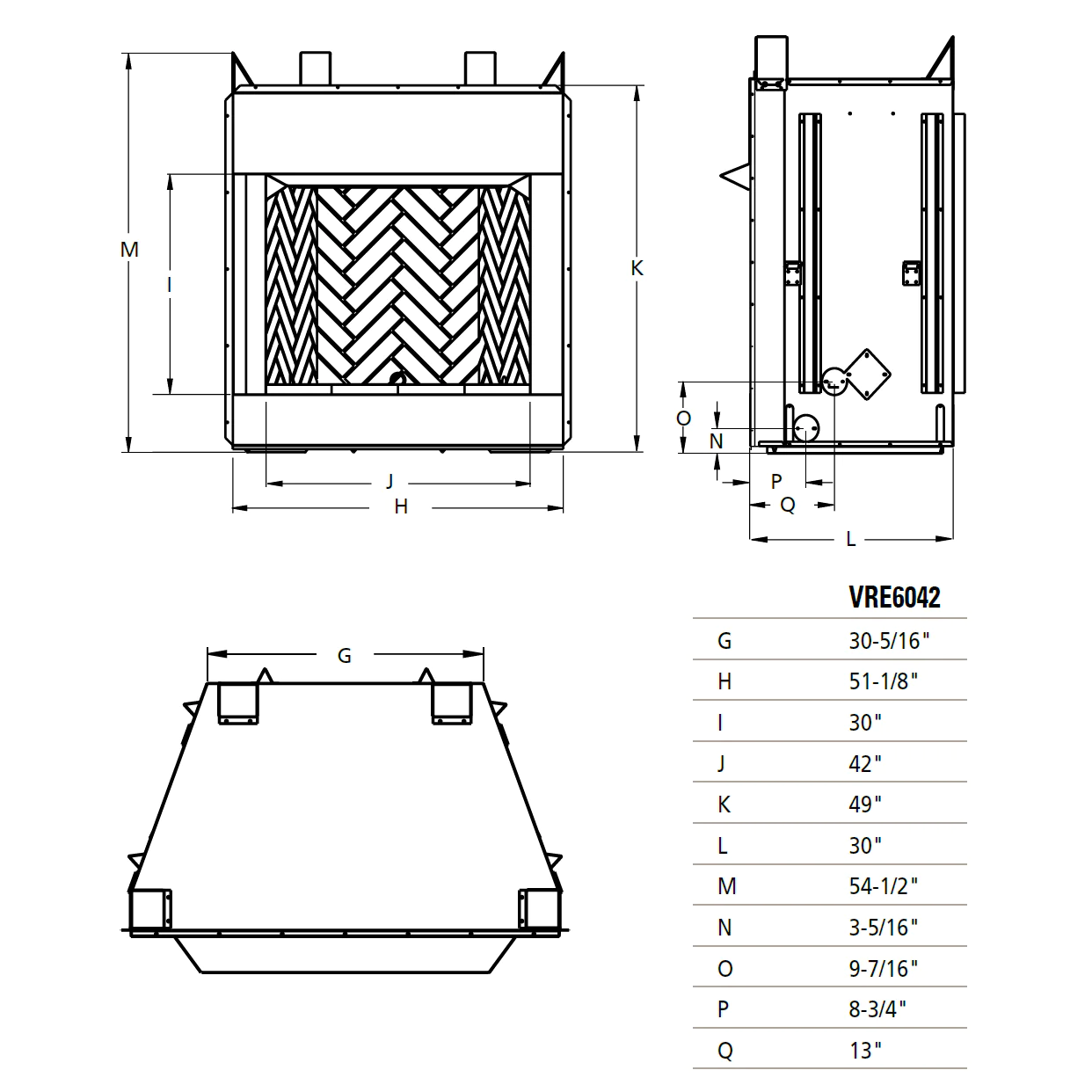 Superior 42 Inch Vent Free Outdoor Gas Firebox, Masonry - VRE6042