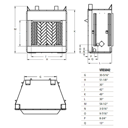 Superior 42 Inch Vent Free Outdoor Gas Firebox, Masonry - VRE6042