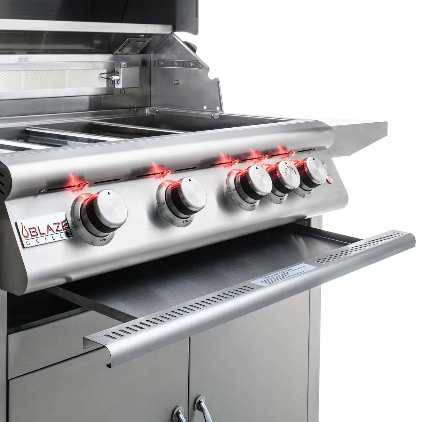 Blaze 32 Inch 4-Burner LTE Gas Grill With Rear Burner and Built-in Lighting System - BLZ-4LTE2