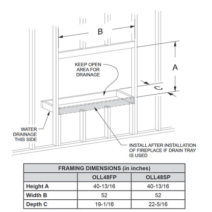 Empire Carol Rose 48 Inch Single Sided Outdoor Linear Fireplace - OLL48FP12S
