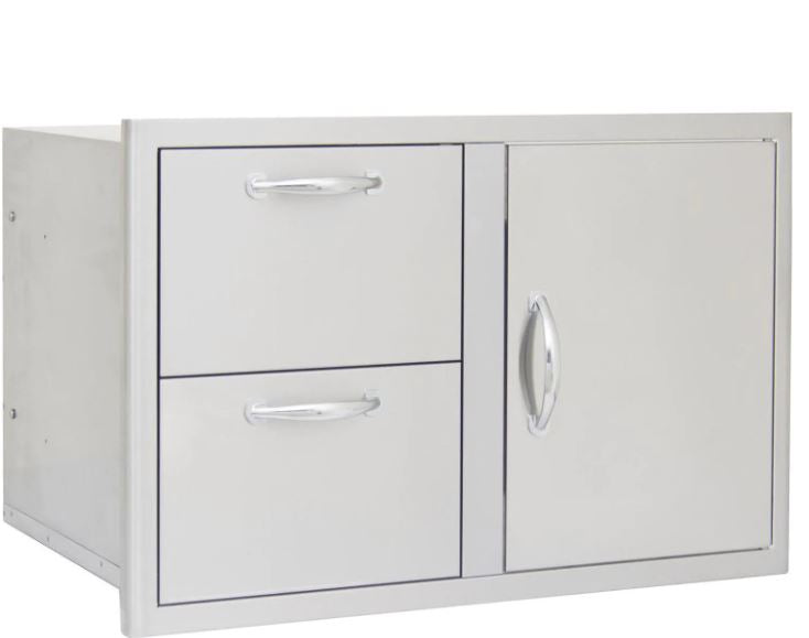 Blaze 32-Inch Access Door & Stainless Steel Double Drawer Combo -BLZ-DDC-R