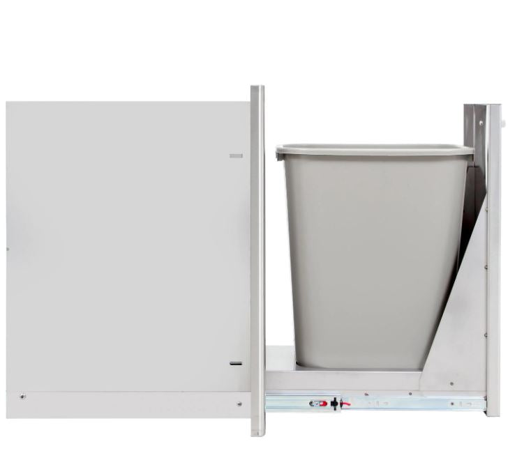 Blaze 13-Inch Narrow Roll-Out Stainless Steel Trash Bin - BLZ-TRNW-DRW