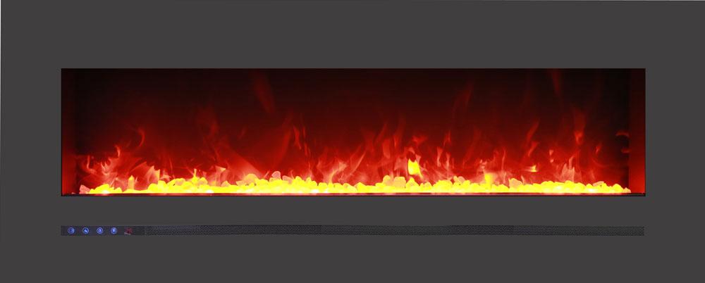 Sierra Flame Electric Fireplace 48" Wall Mount / Flush Mount with Steel Surround (WM-FML-48-5523-STL) 628451612568