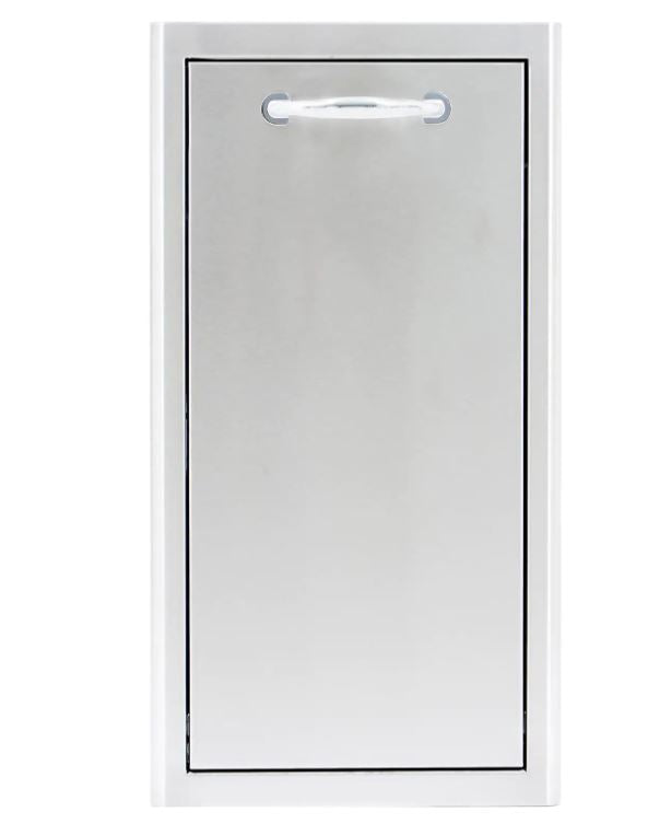 Blaze 13-Inch Narrow Roll-Out Stainless Steel Trash Bin - BLZ-TRNW-DRW